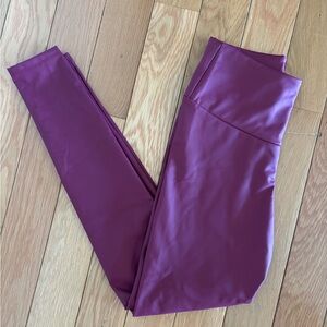NWOT Burgundy High-Waisted Pleather Leggings